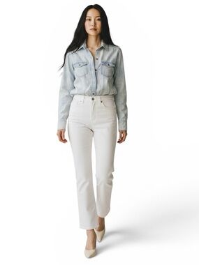 100% cotton Calvin Klein sunbleached denim button down, good condition
